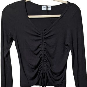 LNA clothing Ruched Rib knit Top small